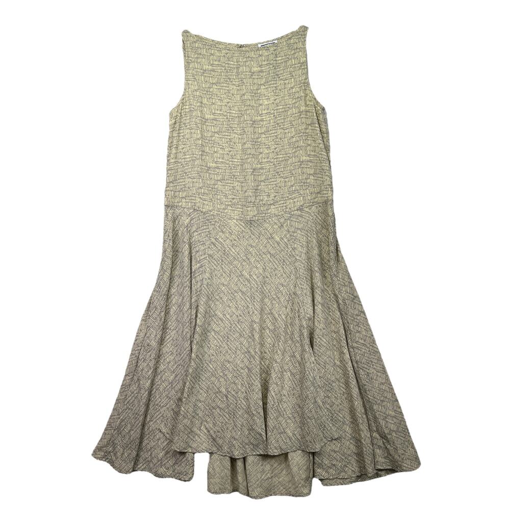 Prologue Sleeveless Boat Neck Drop Waist Bias Skirt Midi Dress Keyhole Small